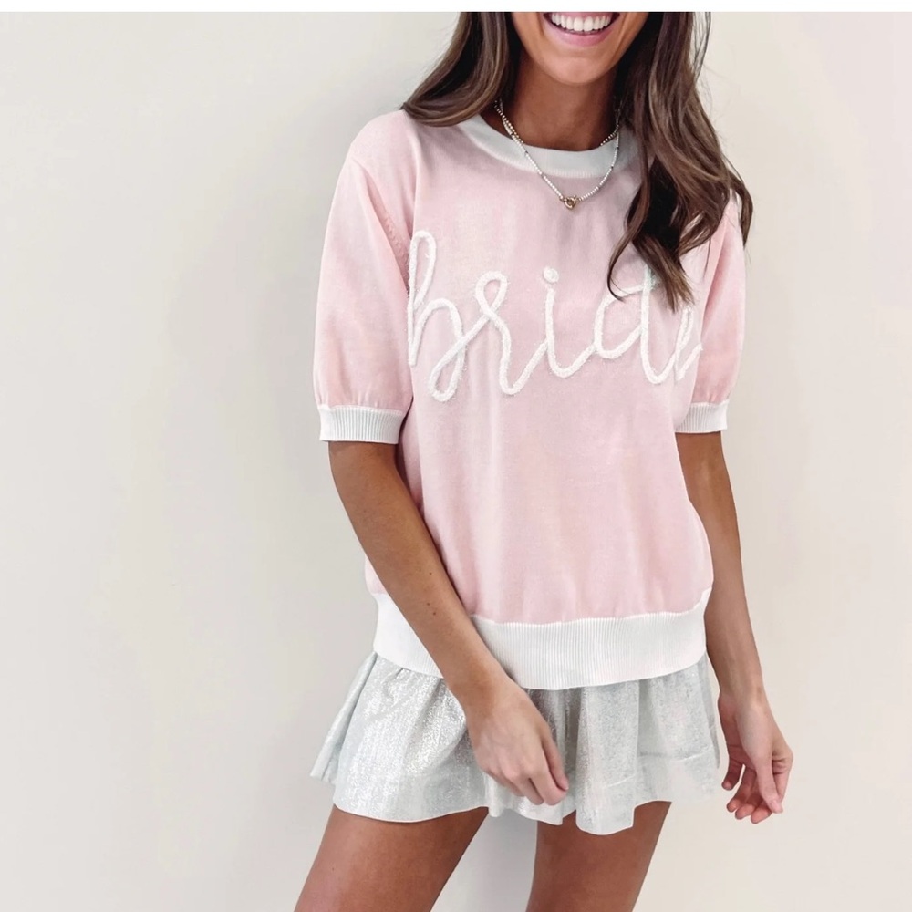 QUEEN OF SPARKLES Pink 'Bride' Sweater
